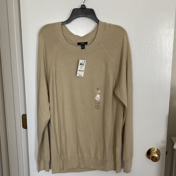 Alfani Men's Size XL Ribbed Raglan Sweater, Pale Khaki - Picture 3 of 11